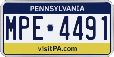 PA license plate MPE4491