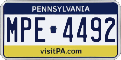 PA license plate MPE4492