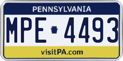 PA license plate MPE4493
