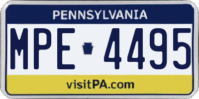 PA license plate MPE4495