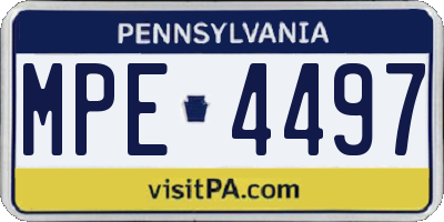 PA license plate MPE4497