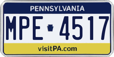 PA license plate MPE4517