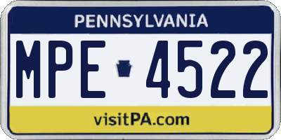PA license plate MPE4522