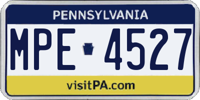 PA license plate MPE4527