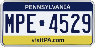 PA license plate MPE4529