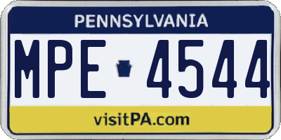 PA license plate MPE4544
