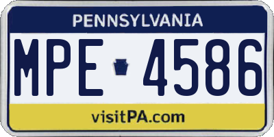 PA license plate MPE4586