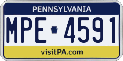 PA license plate MPE4591