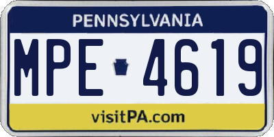 PA license plate MPE4619