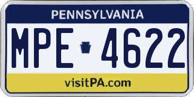 PA license plate MPE4622