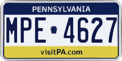 PA license plate MPE4627