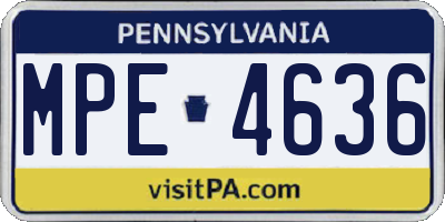 PA license plate MPE4636