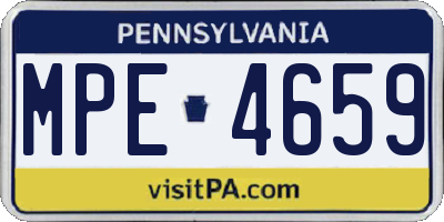 PA license plate MPE4659