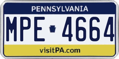 PA license plate MPE4664