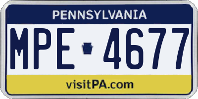 PA license plate MPE4677