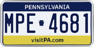 PA license plate MPE4681