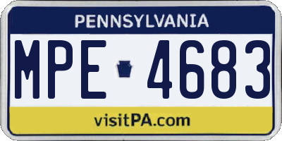 PA license plate MPE4683