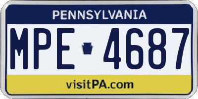 PA license plate MPE4687