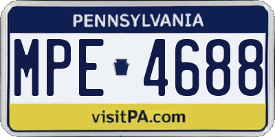 PA license plate MPE4688