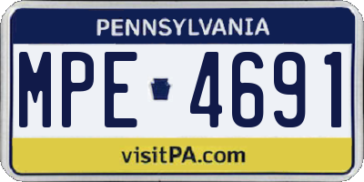 PA license plate MPE4691