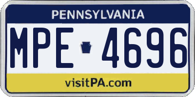 PA license plate MPE4696