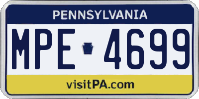 PA license plate MPE4699