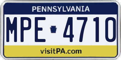PA license plate MPE4710
