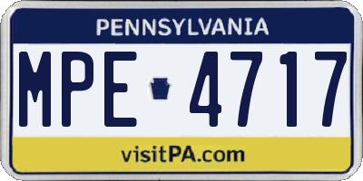 PA license plate MPE4717