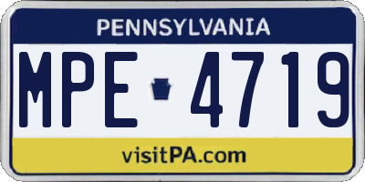 PA license plate MPE4719