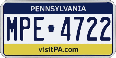 PA license plate MPE4722