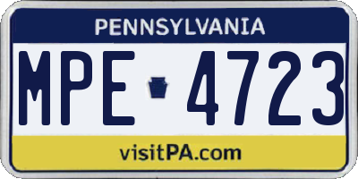 PA license plate MPE4723