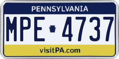 PA license plate MPE4737