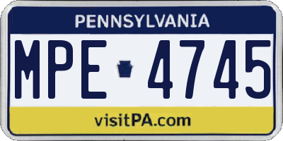 PA license plate MPE4745