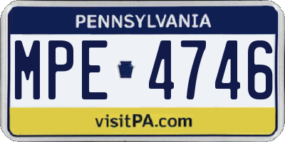 PA license plate MPE4746