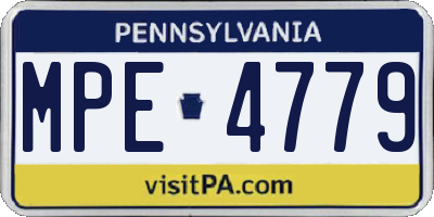 PA license plate MPE4779