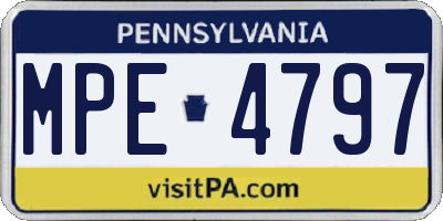 PA license plate MPE4797