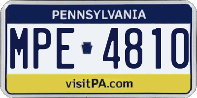PA license plate MPE4810
