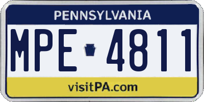 PA license plate MPE4811