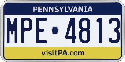 PA license plate MPE4813