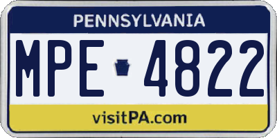 PA license plate MPE4822