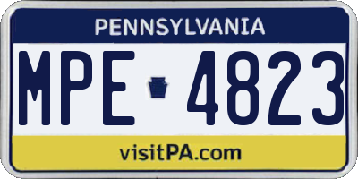 PA license plate MPE4823