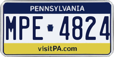 PA license plate MPE4824