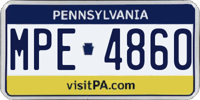 PA license plate MPE4860