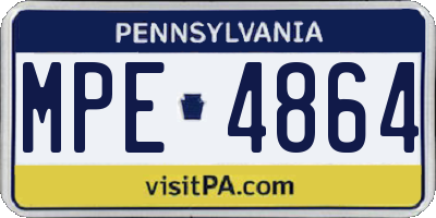 PA license plate MPE4864