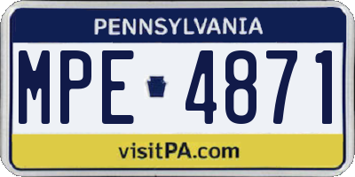 PA license plate MPE4871