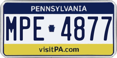 PA license plate MPE4877