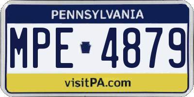PA license plate MPE4879