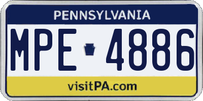 PA license plate MPE4886