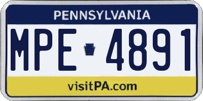 PA license plate MPE4891