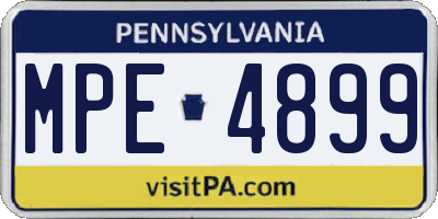 PA license plate MPE4899